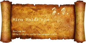 Hirn Valéria névjegykártya